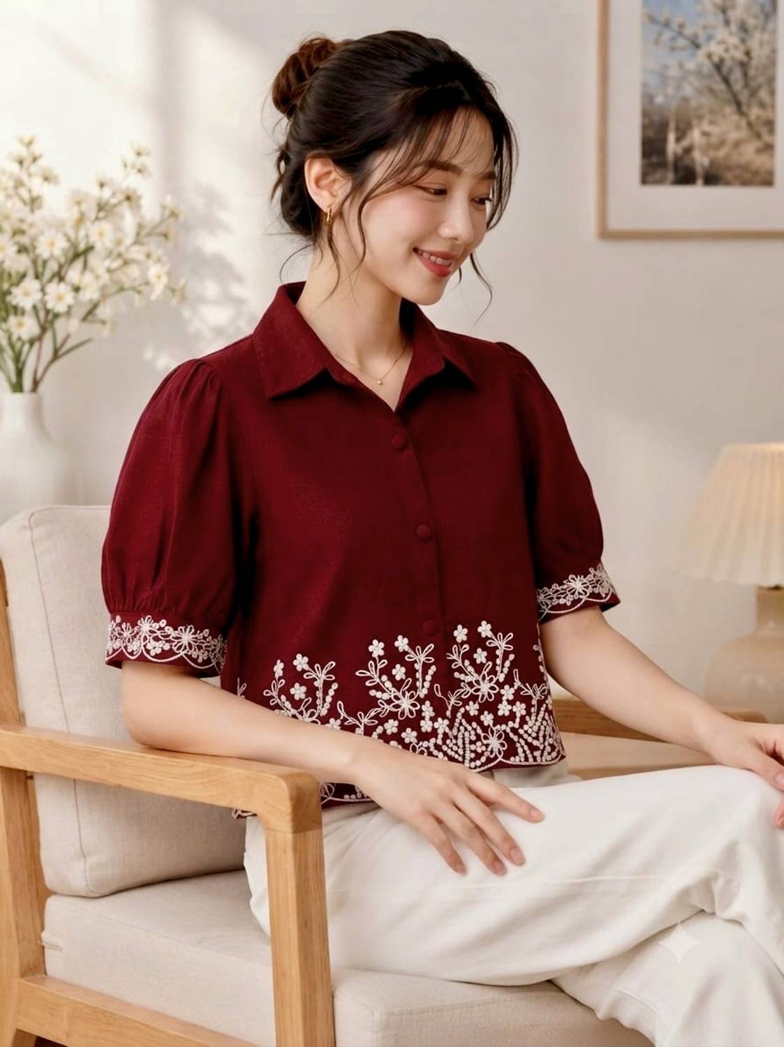 Regular Fit Embroidered Shirt - Image 4