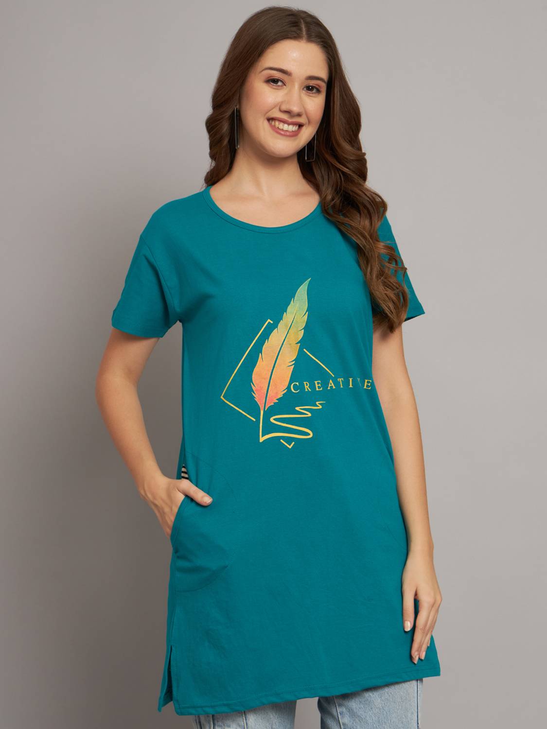Round Neck Cotton T-Shirt