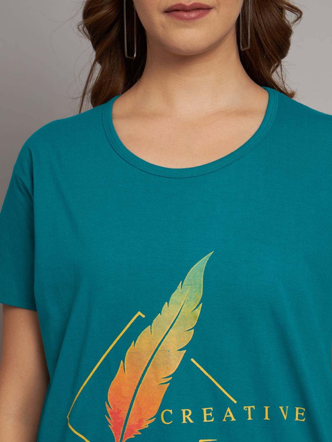 Round Neck Cotton T-Shirt - Image 3