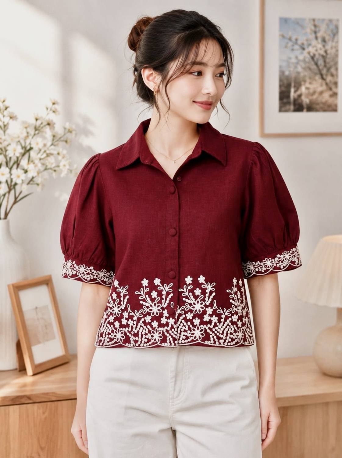 Regular Fit Embroidered Shirt - Image 2