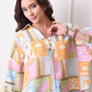 Women Printed Spread Collar