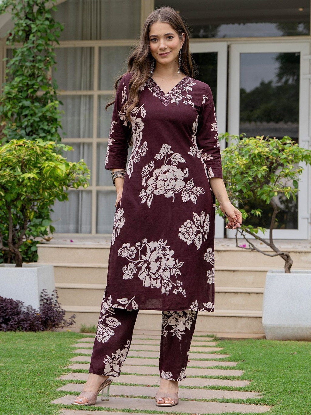 Floral Cotton Women Costume