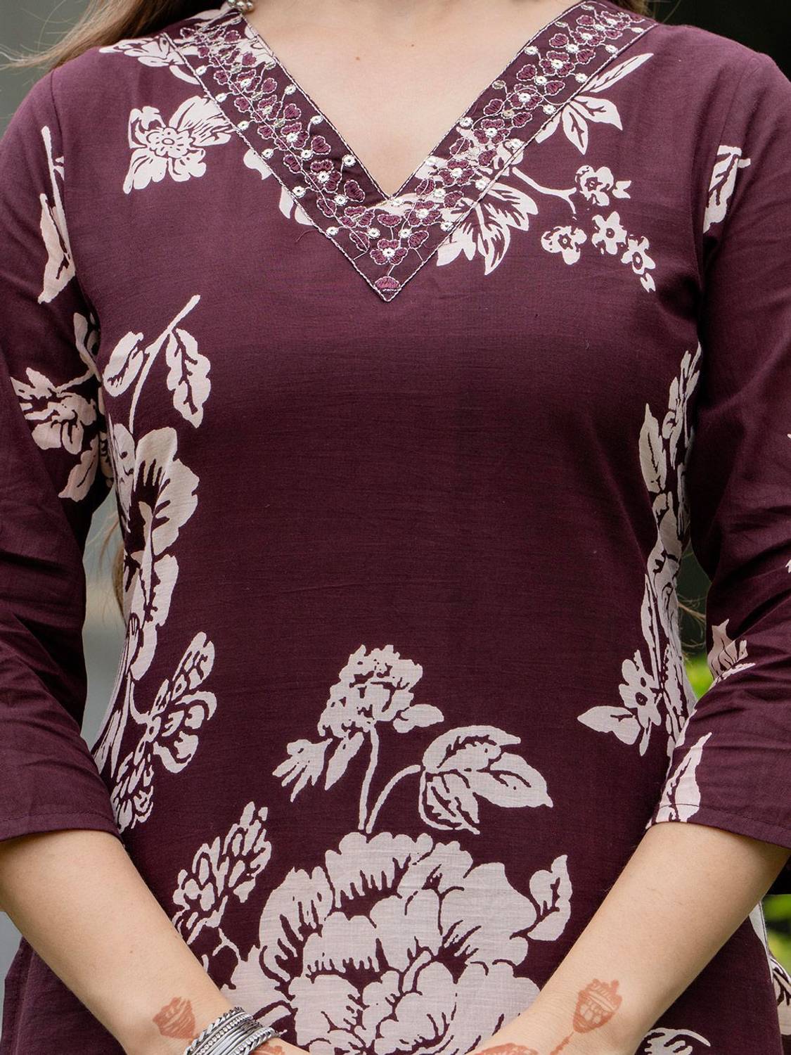 Floral Cotton Women Costume - Image 2
